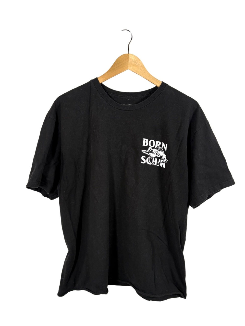 Born Scum Keep Your Mouth Shut Black Graphic T Shirt Motorcycle Biker Tee L